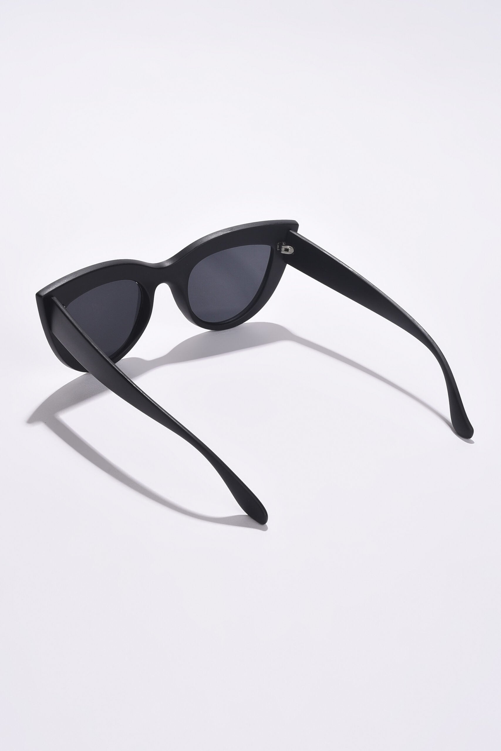 Women Black Lens Black Cateye Sunglasses