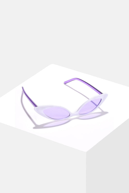 Women Purple Lens Purple Cateye Sunglasses