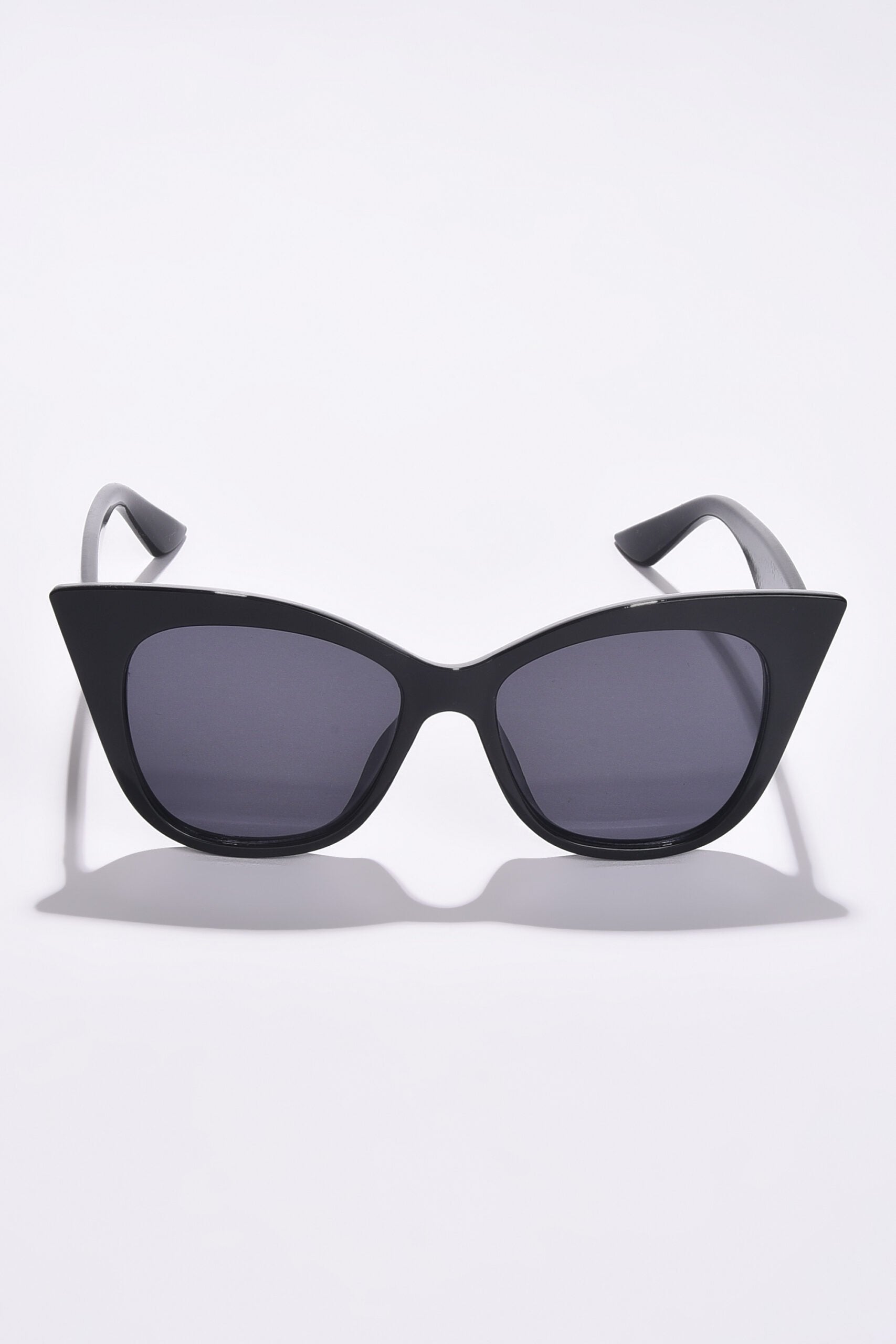 Women Black Lens Black Cateye Sunglasses