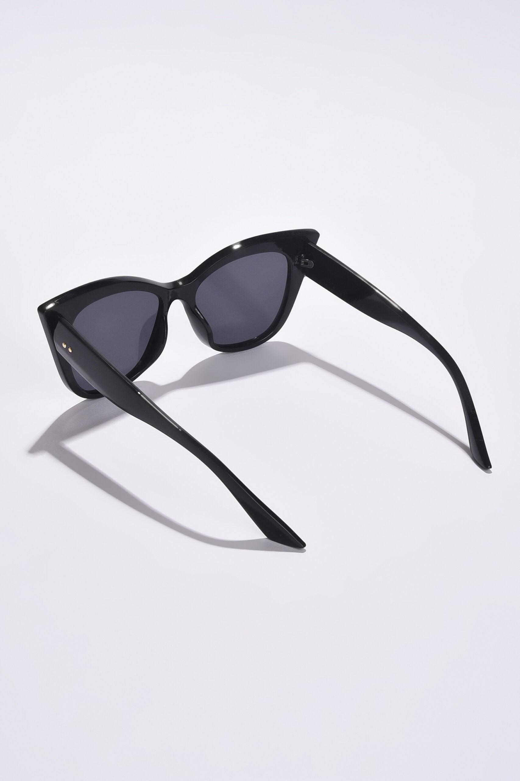 Women Black Lens Black Cateye Sunglasses