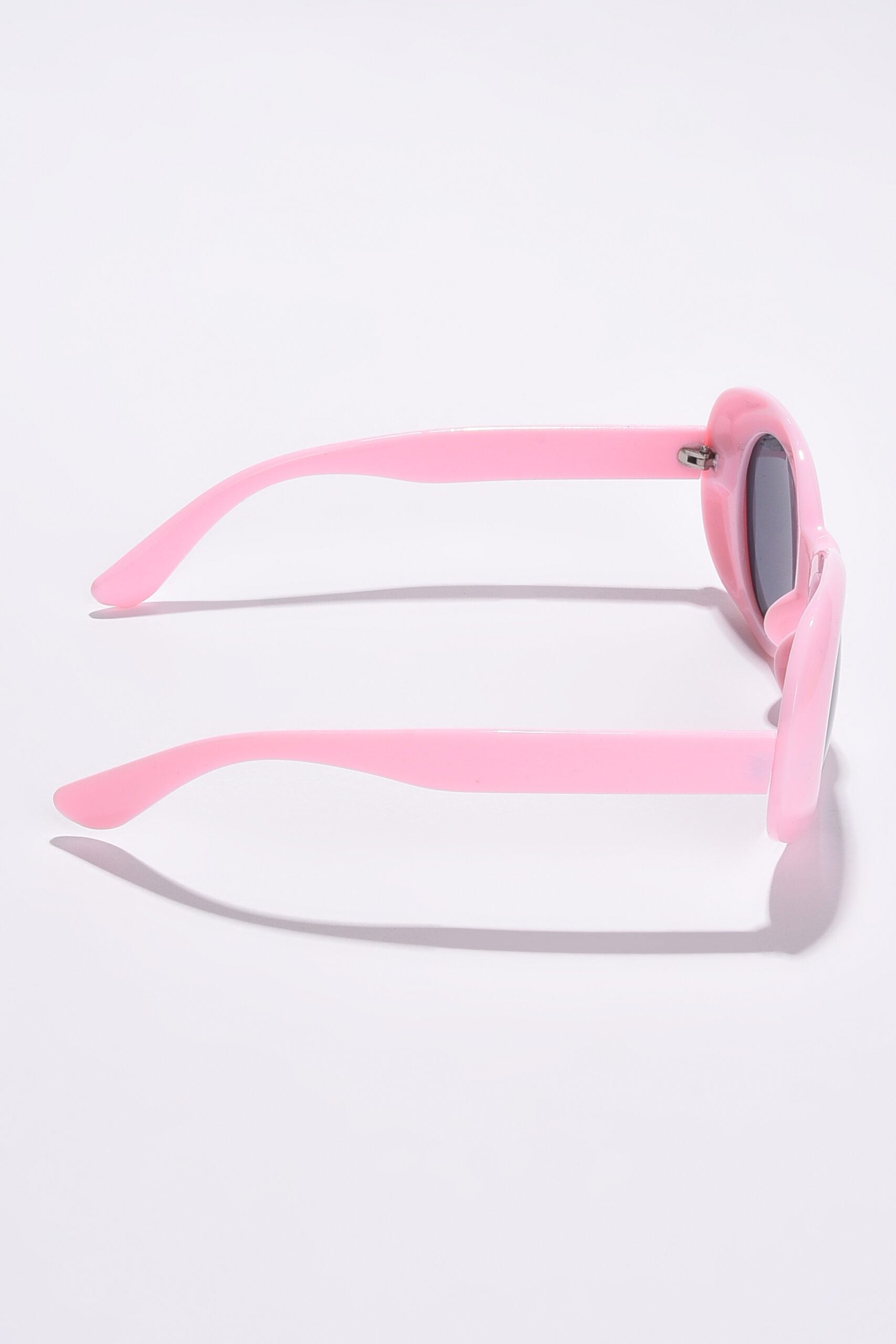 Women Black Lens Pink Oval Sunglasses