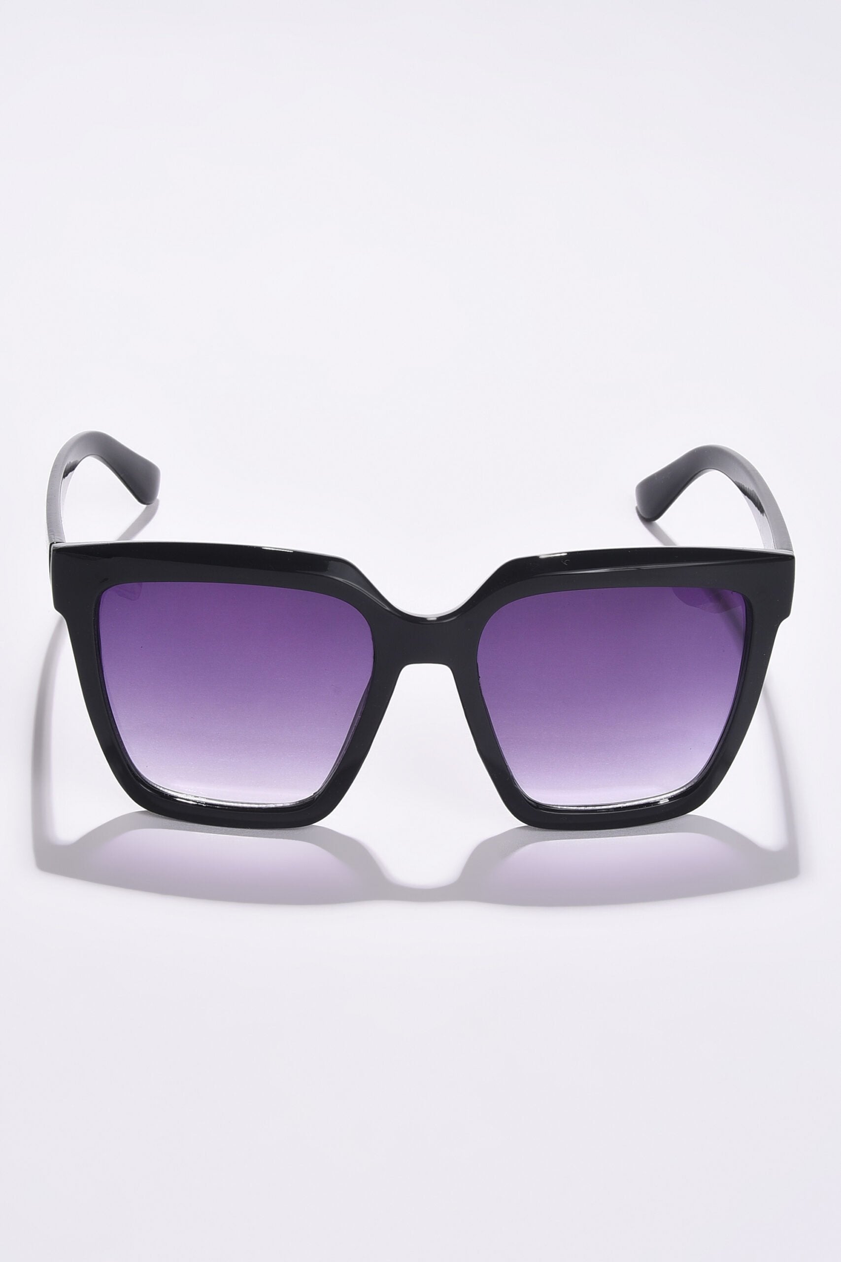 Women Purple Lens Black Butterfly Sunglasses