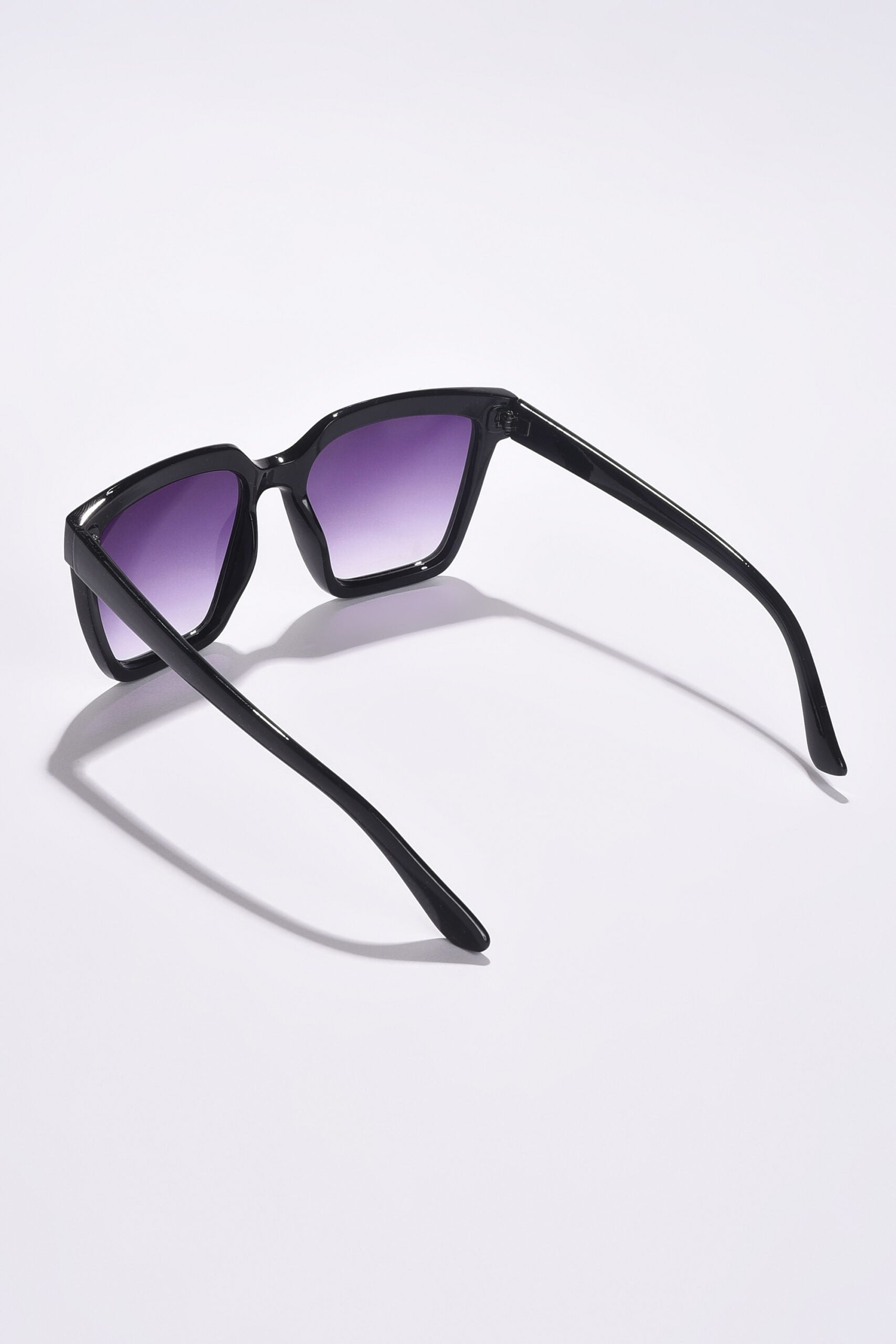 Women Purple Lens Black Butterfly Sunglasses