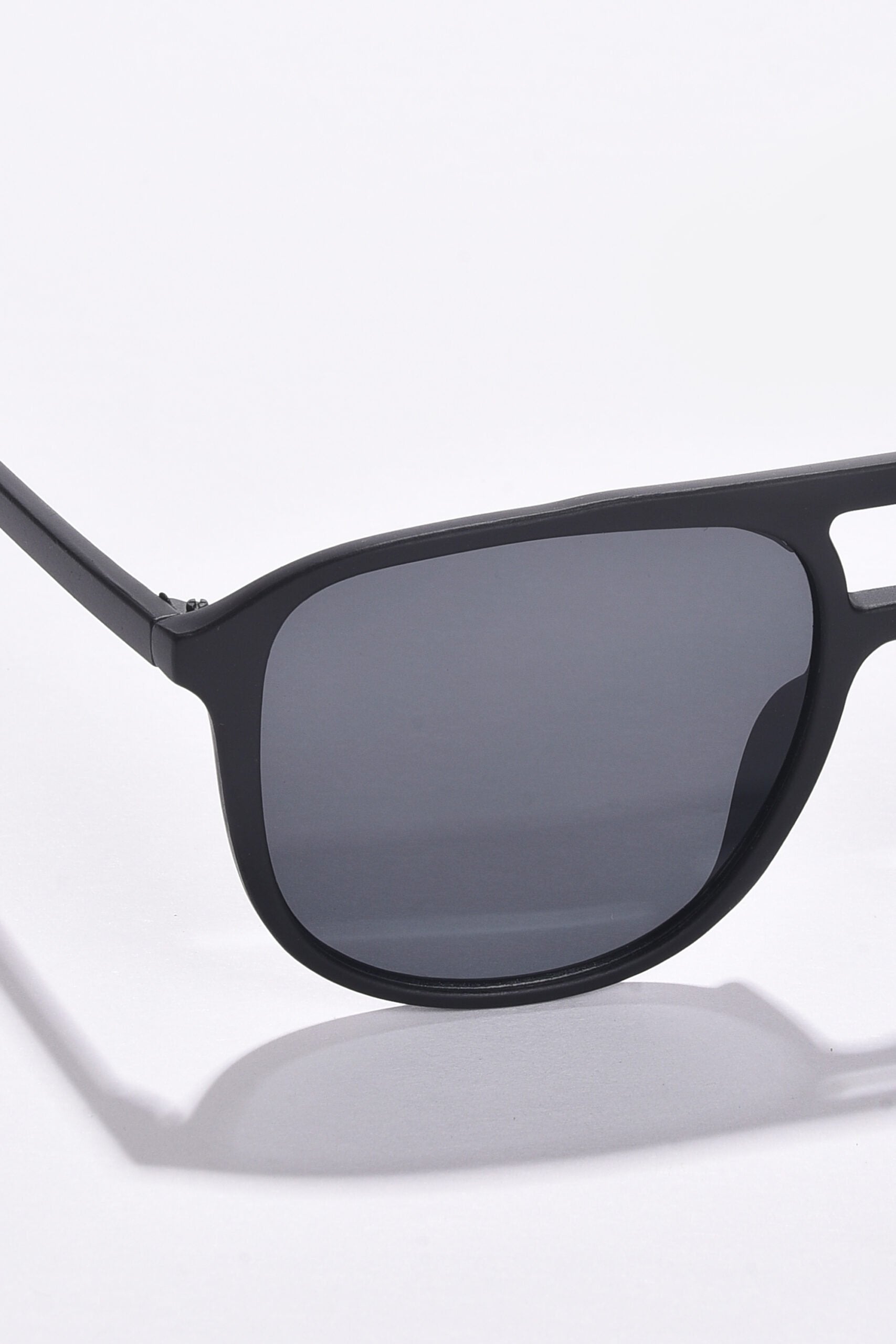 Women Black Lens Black Aviator Sunglasses