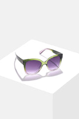 Women Purple Lens Green Butterfly Sunglasses