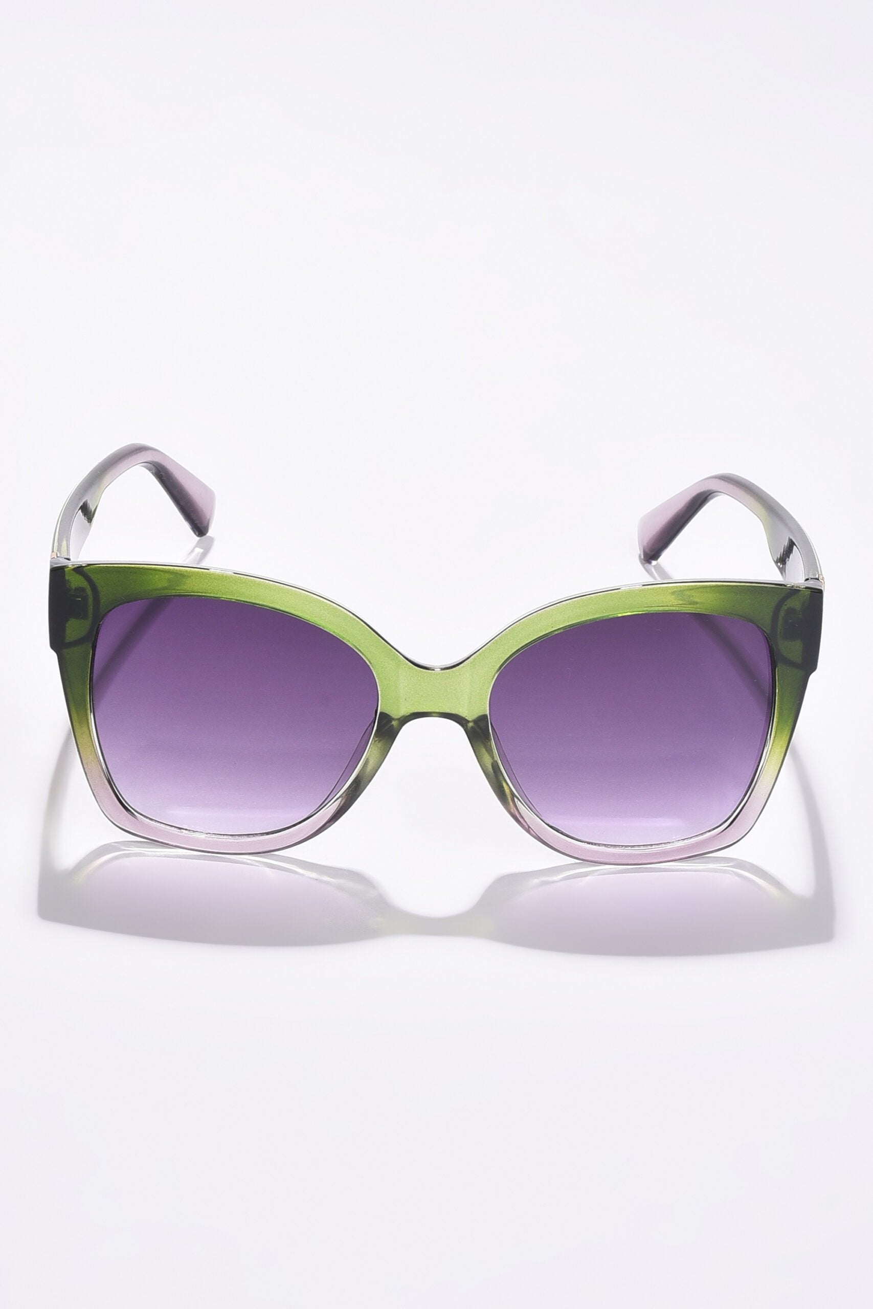 Women Purple Lens Green Butterfly Sunglasses