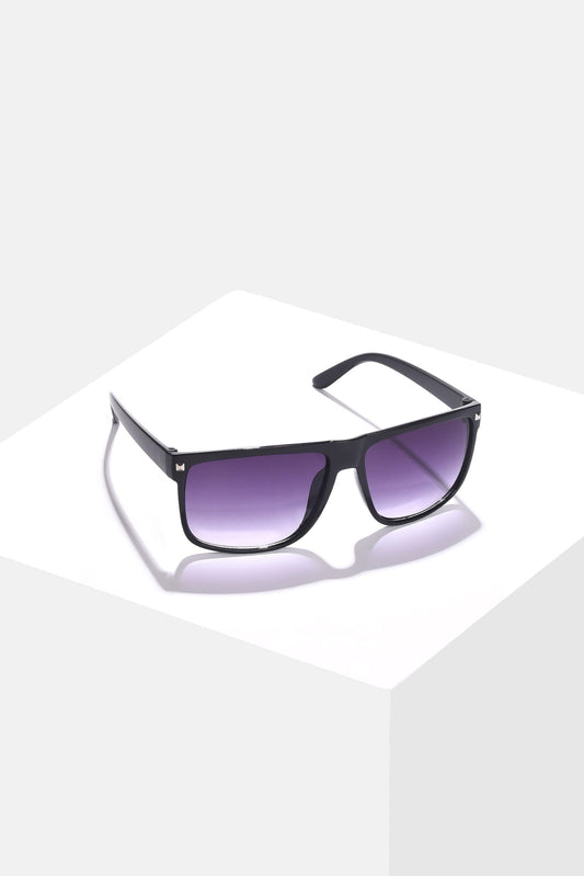 Women Purple Lens Black Wayfarer Sunglasses