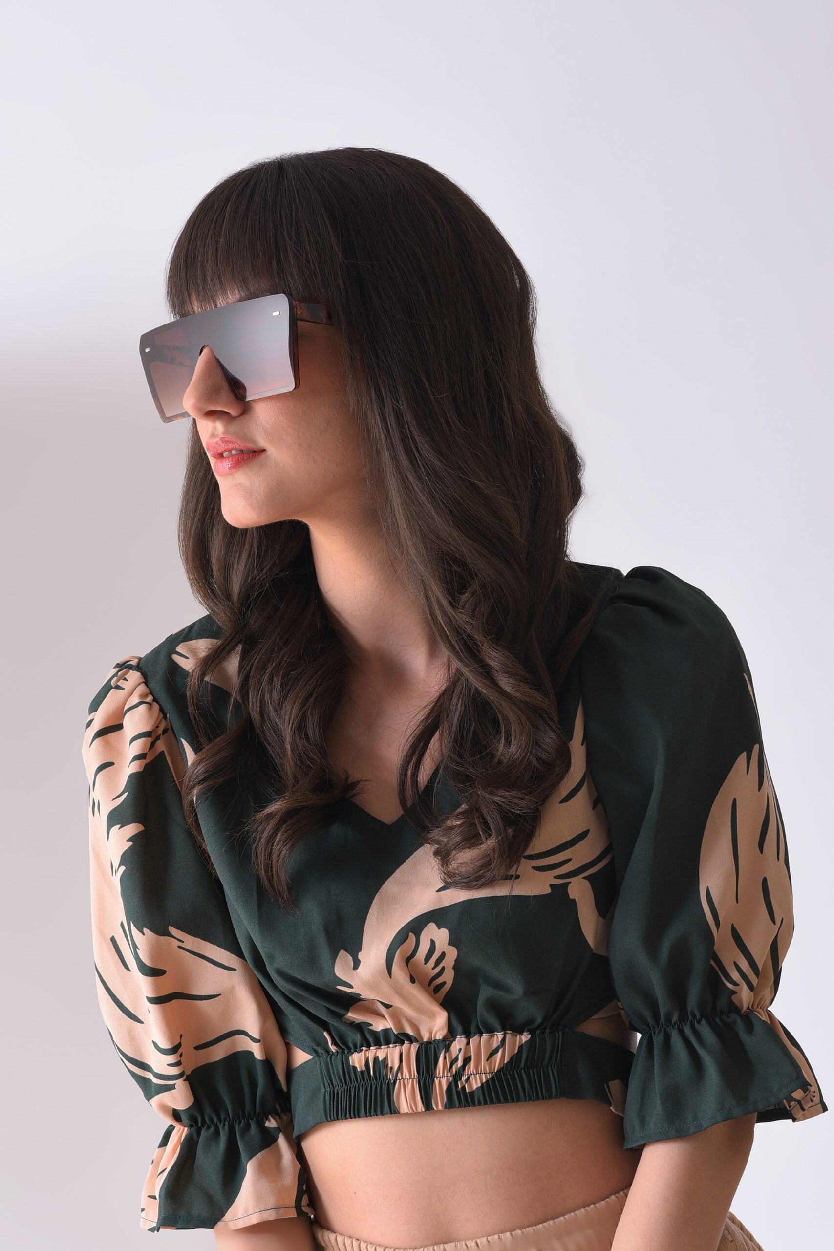 Women Brown Lens Brown Oversized Sunglasses