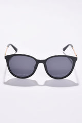 Women Black Lens Gold-Toned Butterfly Sunglasses