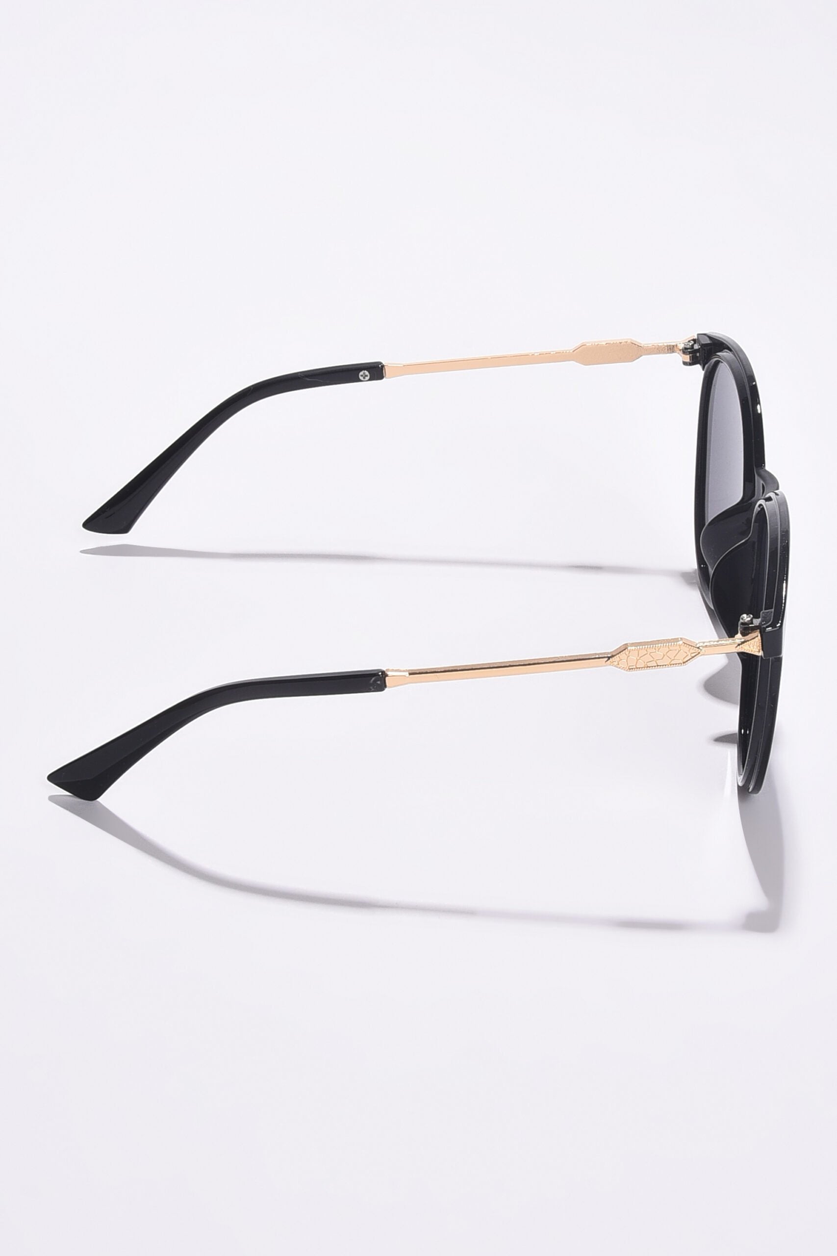 Women Black Lens Gold-Toned Butterfly Sunglasses