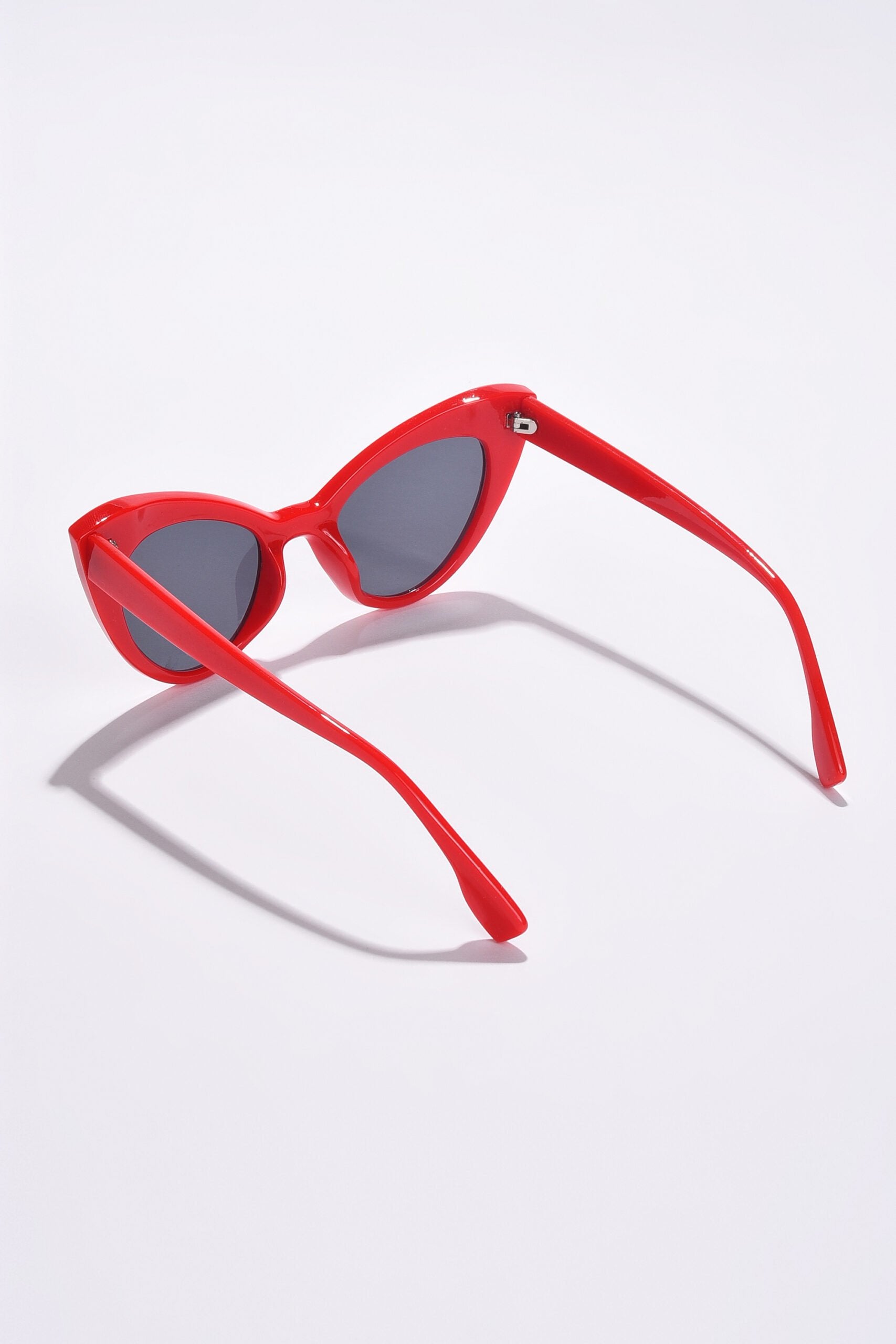 Women Black Lens Red Cateye Sunglasses