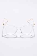 Women Clear Lens Gold-Toned Cateye Sunglasses