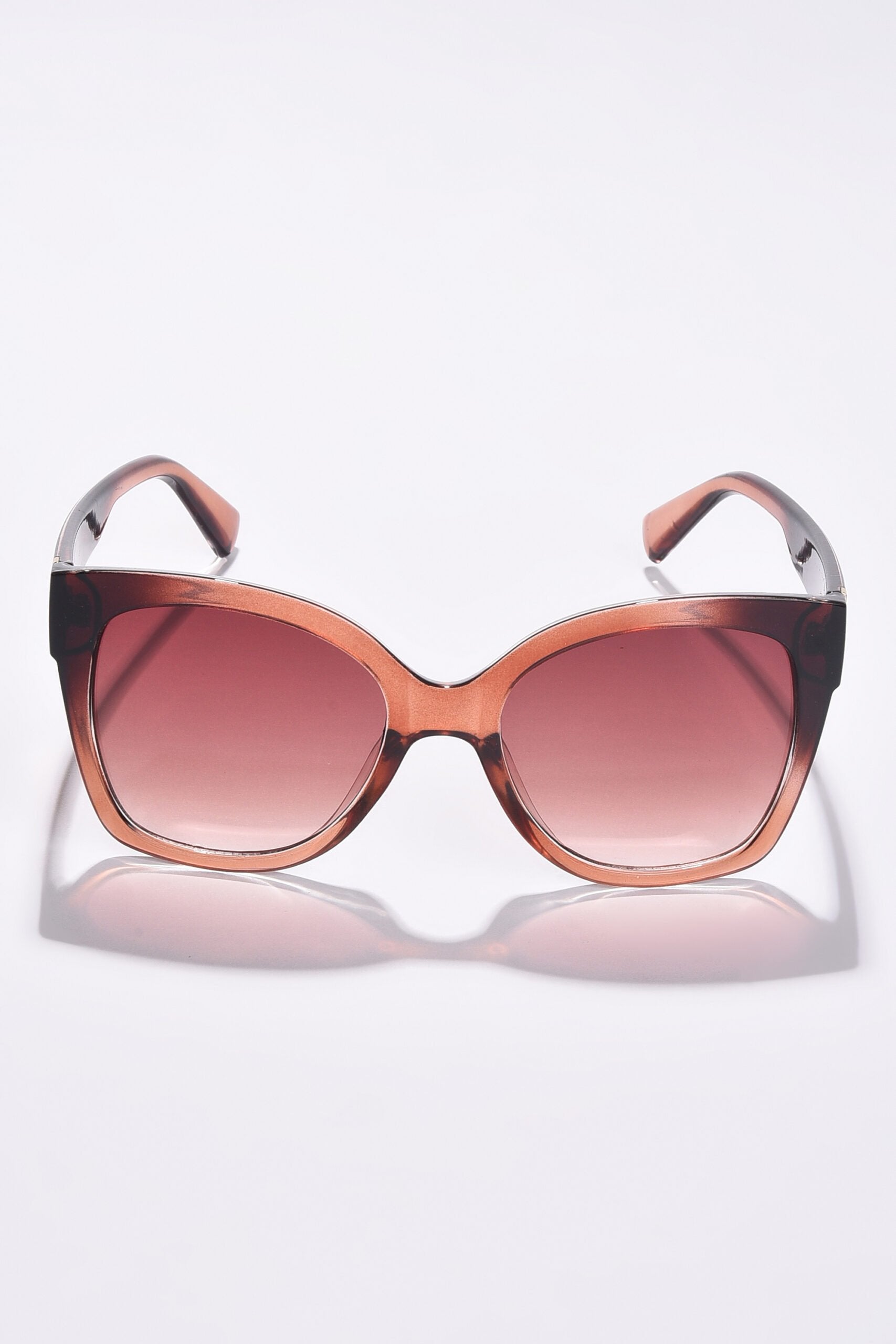 Women Black Lens Brown Butterfly Sunglasses