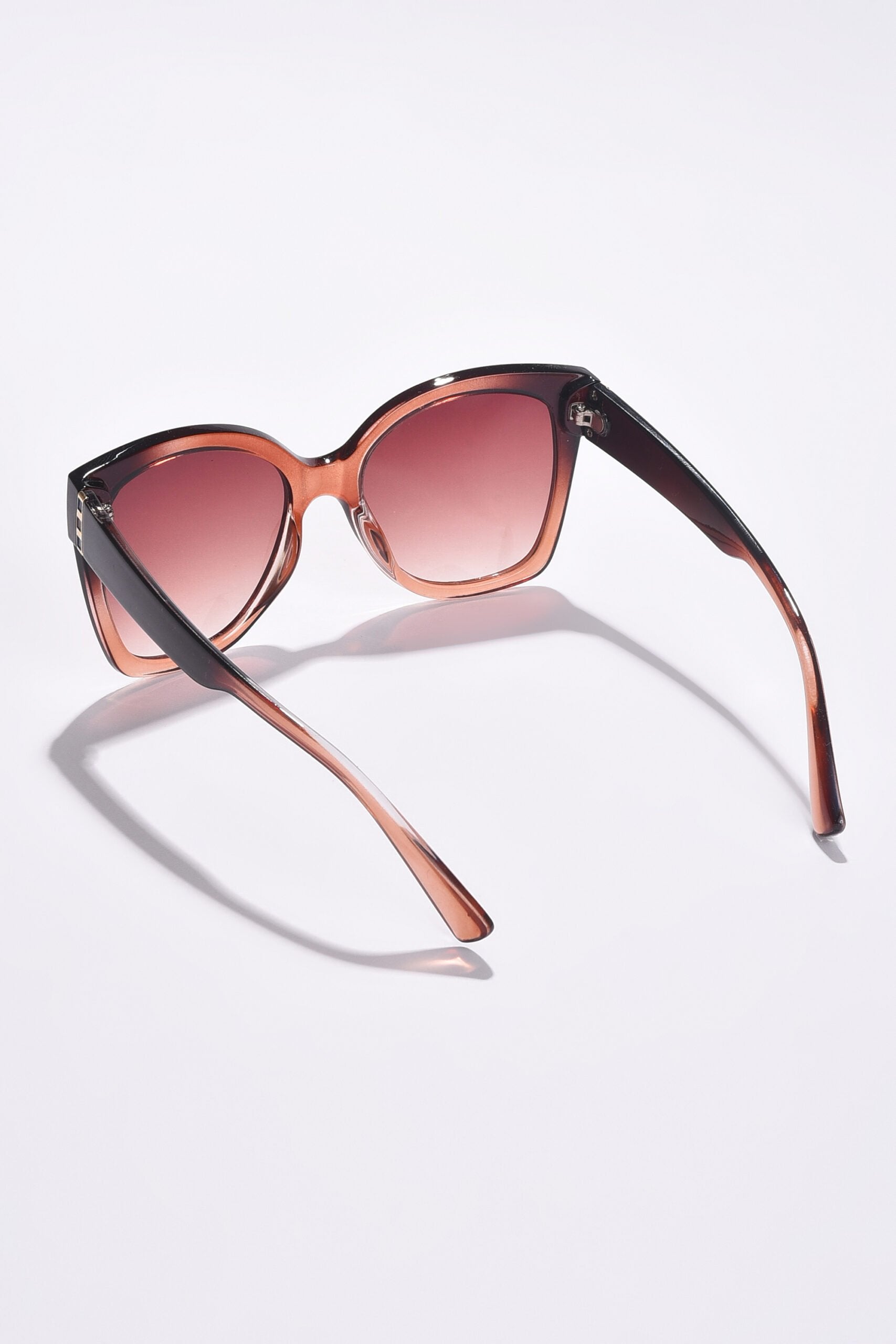 Women Black Lens Brown Butterfly Sunglasses