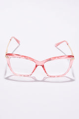 Women Clear Lens Pink Butterfly Sunglasses