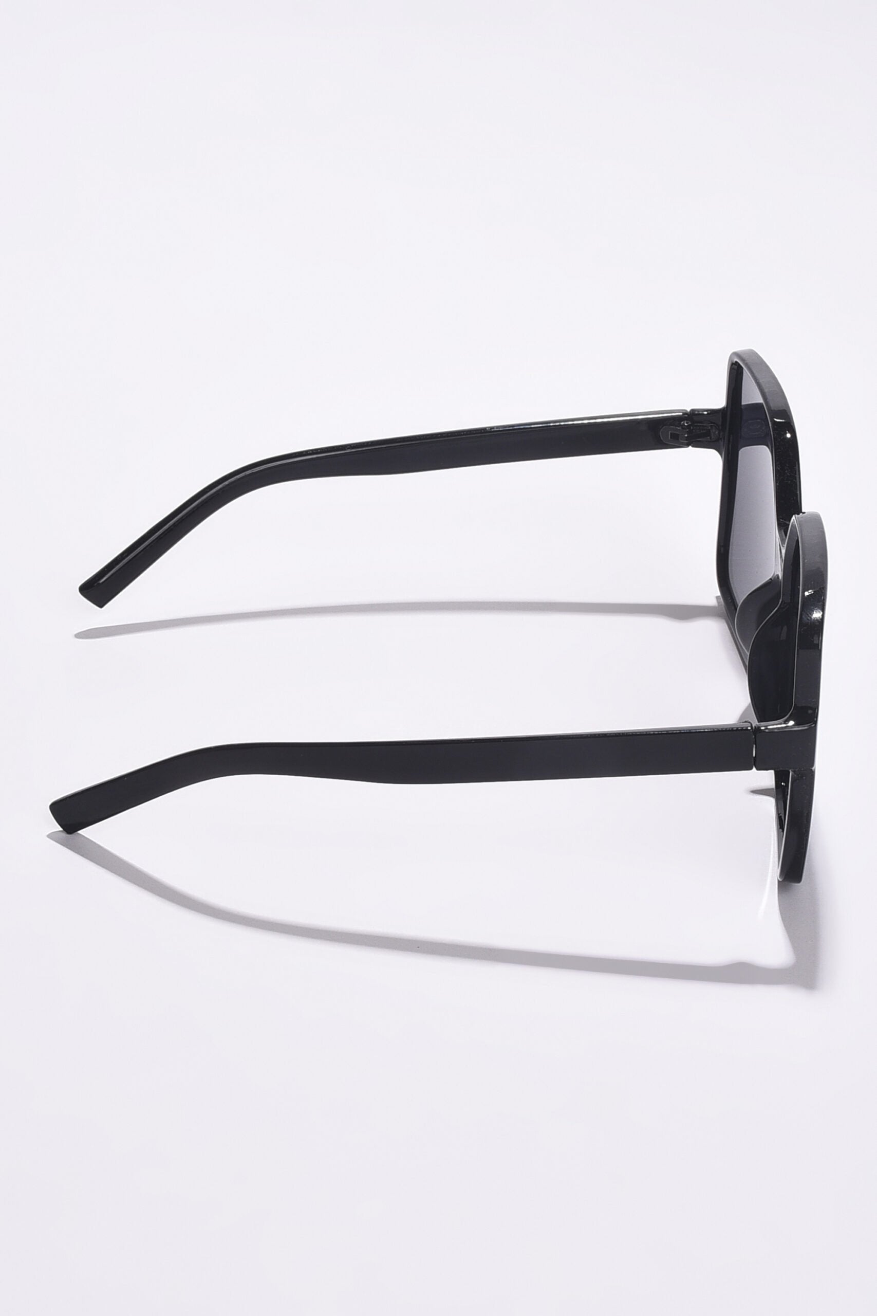 Women Black Lens Black Rectangle Sunglasses