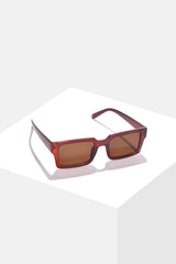 Women Brown Lens Brown Rectangle Sunglasses