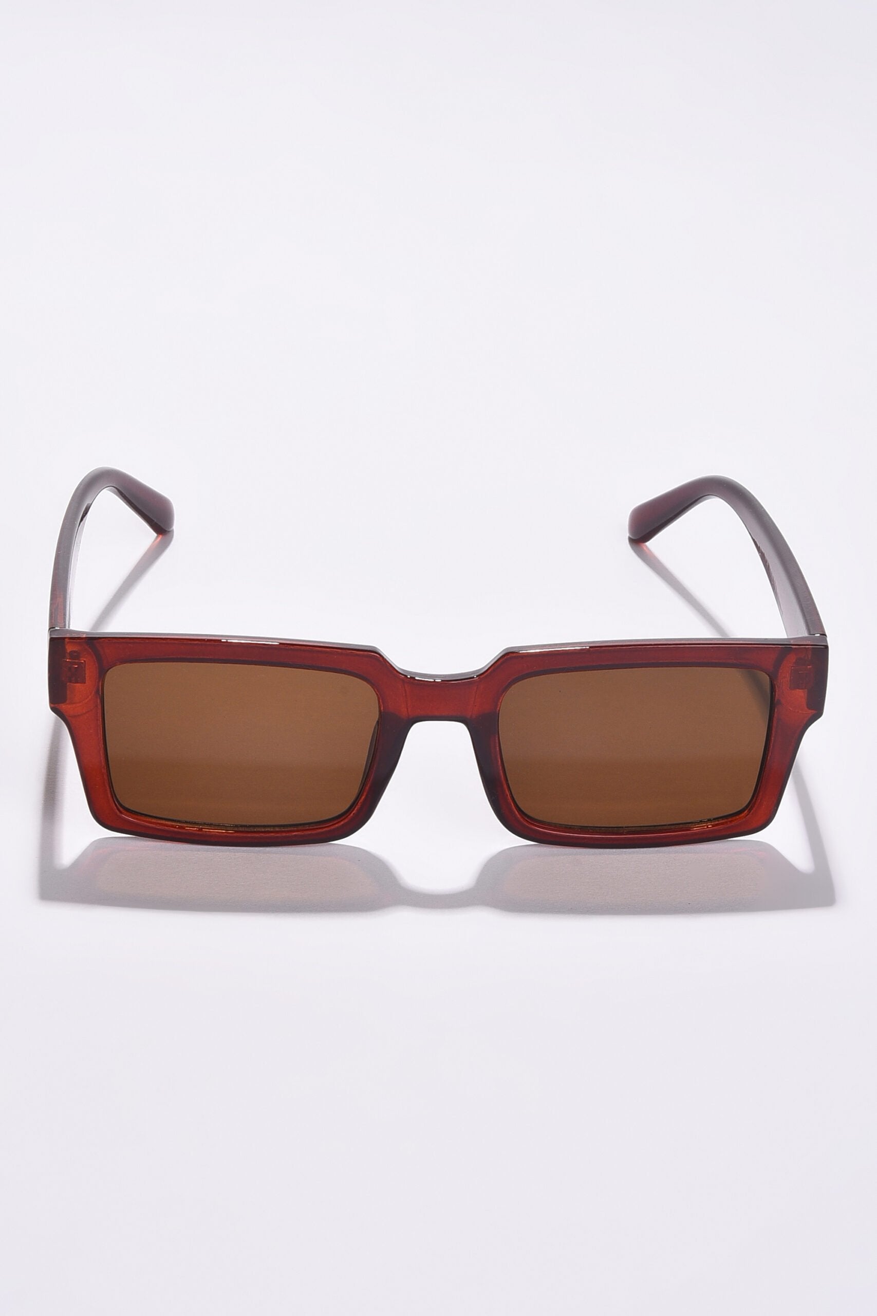 Women Brown Lens Brown Rectangle Sunglasses