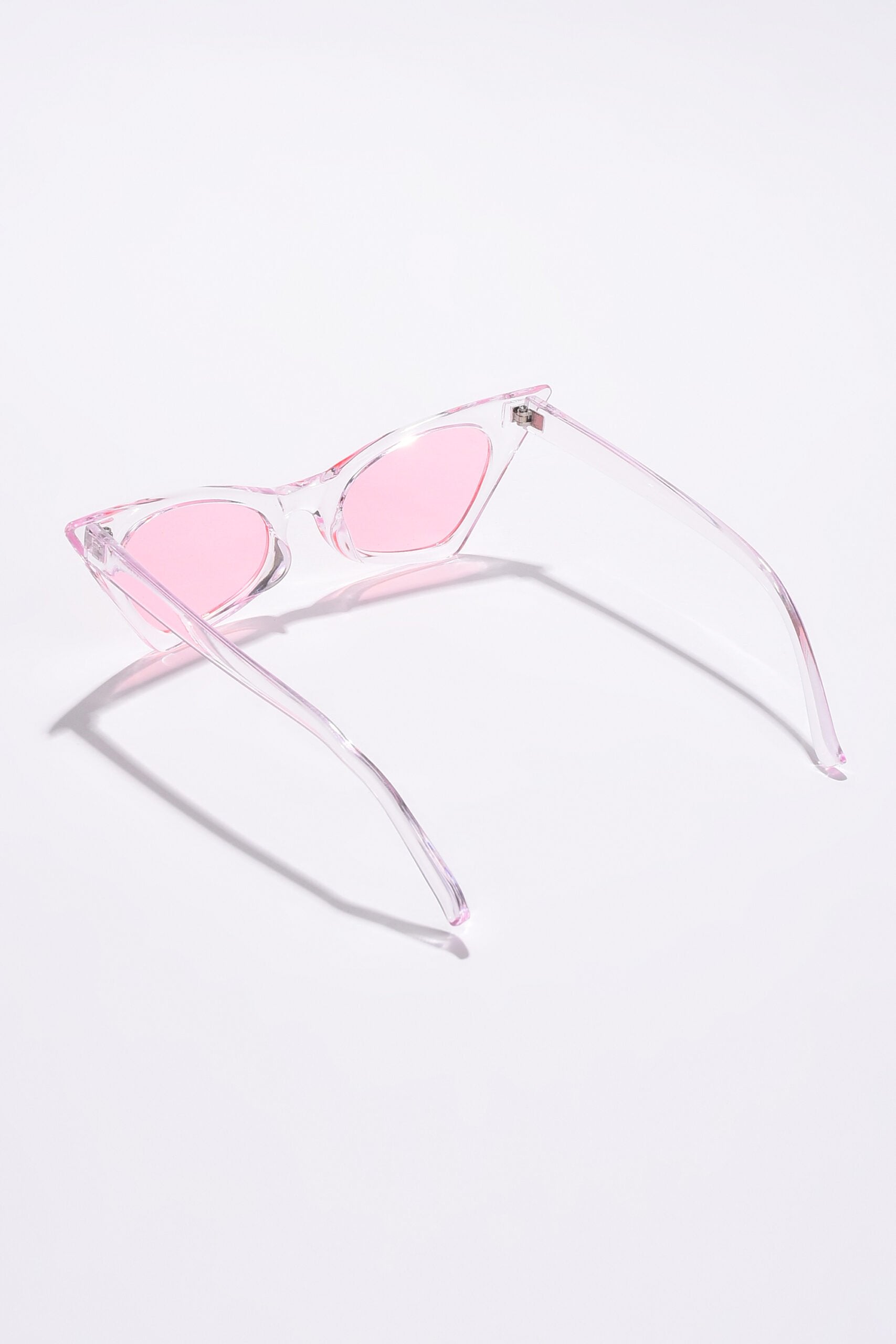 Women Pink Lens White Cateye Sunglasses