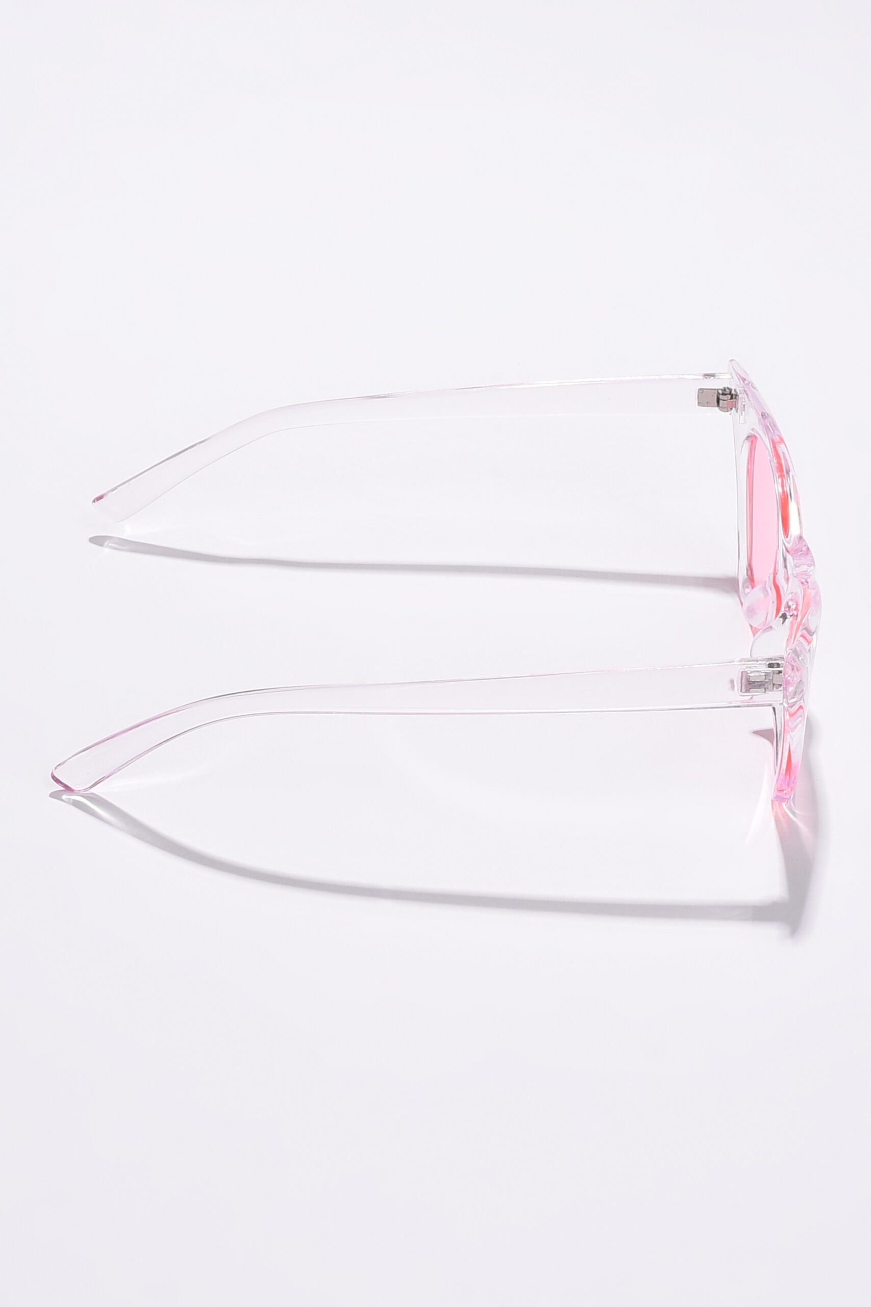 Women Pink Lens White Cateye Sunglasses