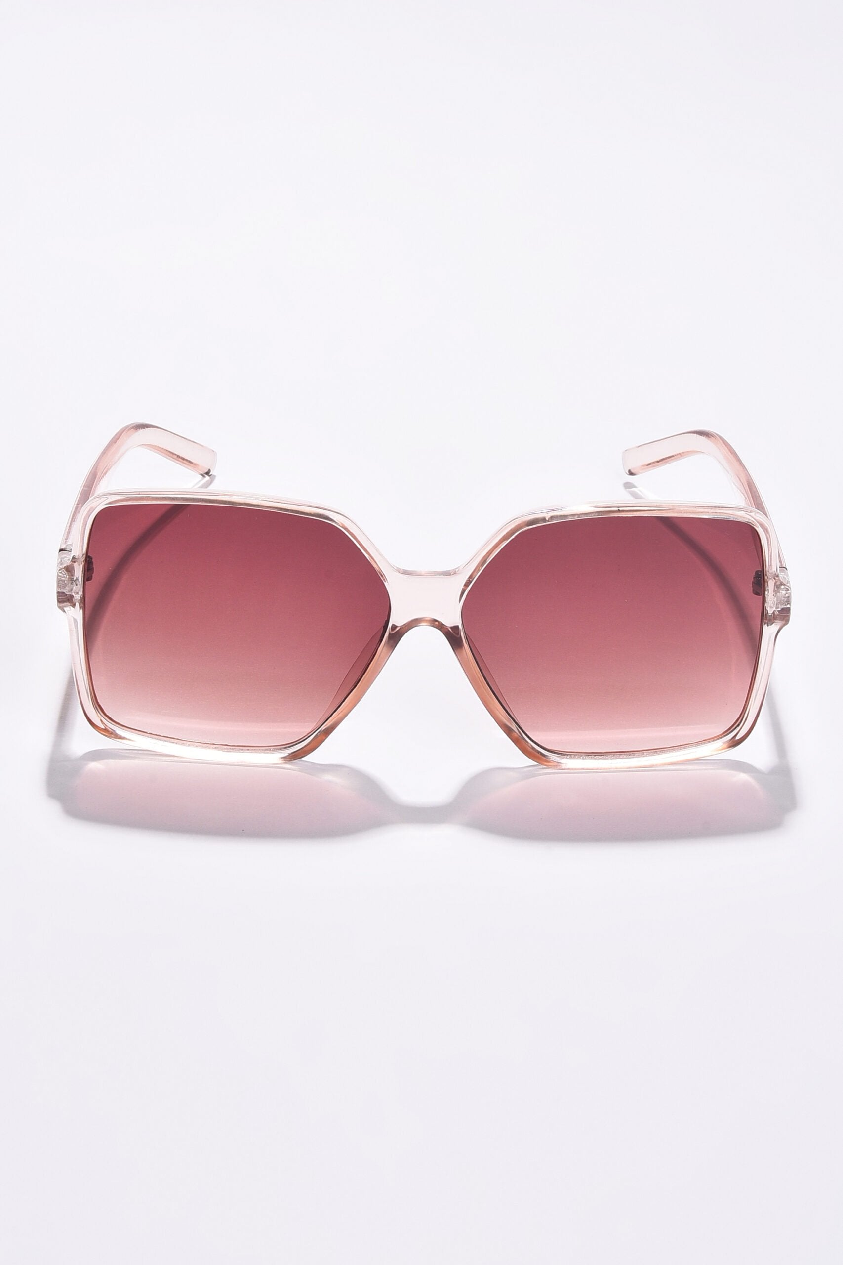 Women Brown Lens White Oversized Sunglasses