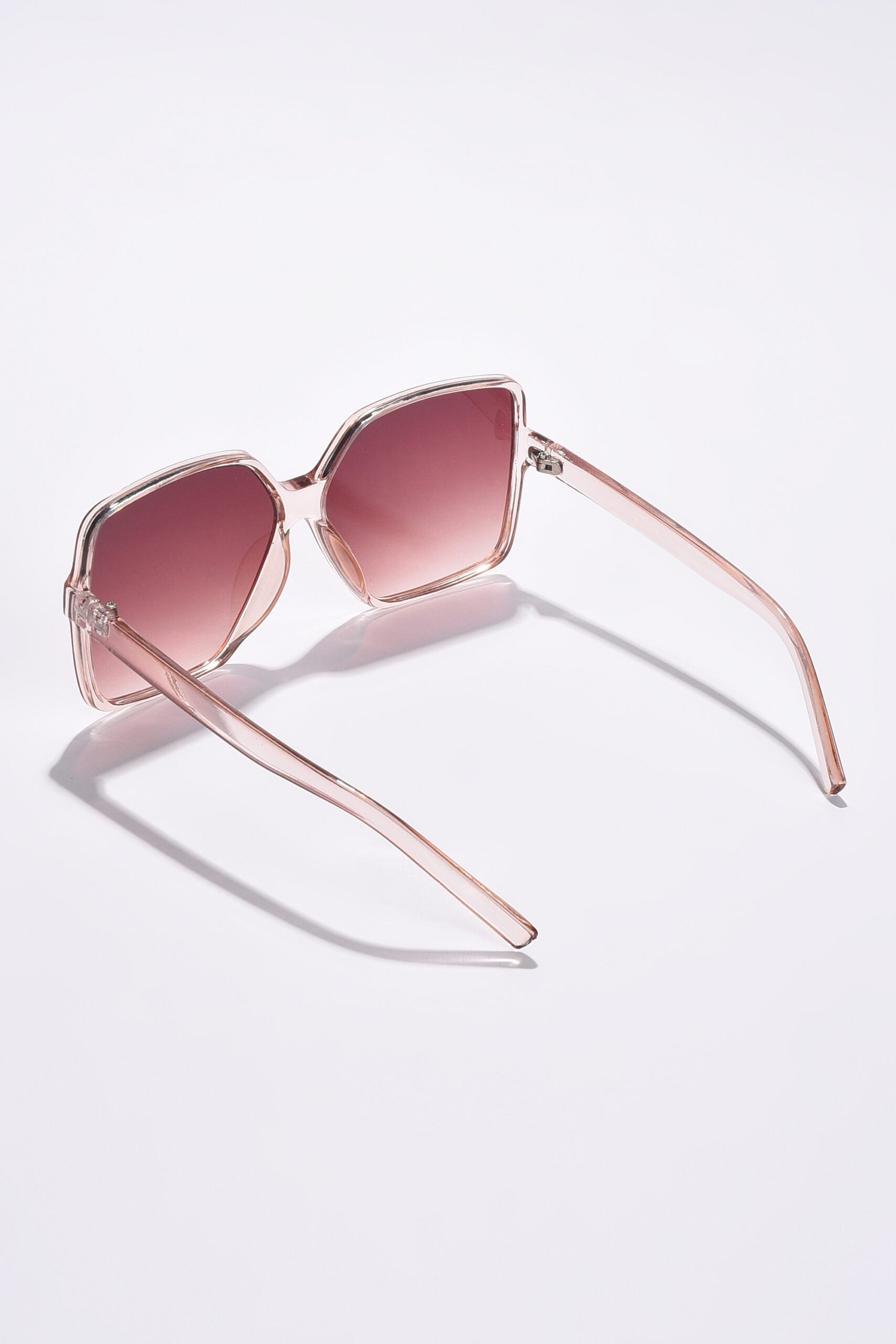 Women Brown Lens White Oversized Sunglasses