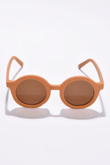 Women Brown Lens Brown Round Sunglasses