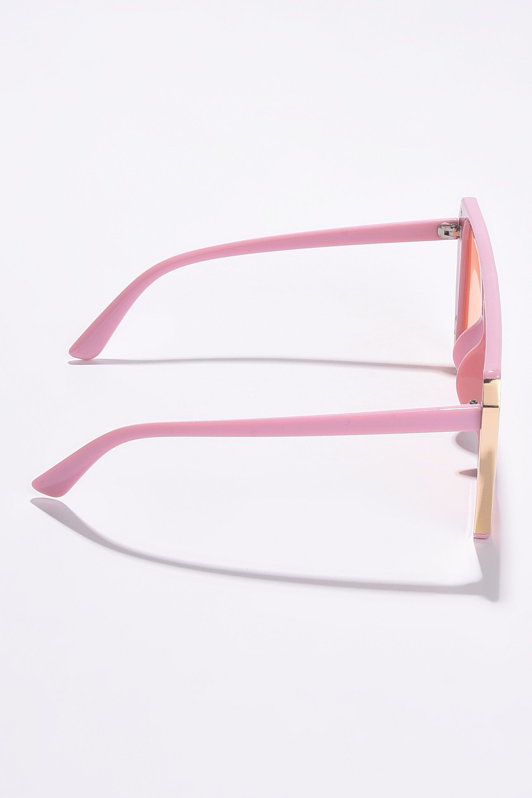 Women Orange Lens Pink Oversized Sunglasses