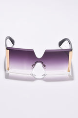 Women Purple Lens Purple Oversized Sunglasses