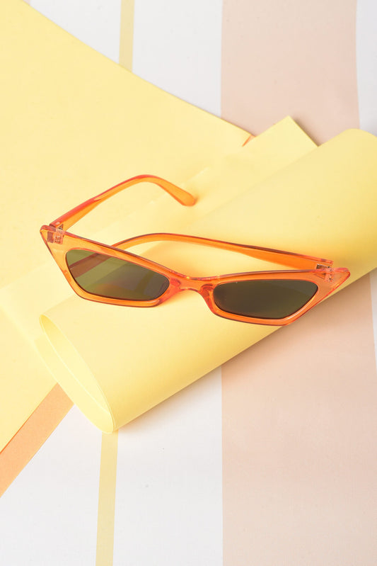 Women Black Lens Orange Cateye Sunglasses