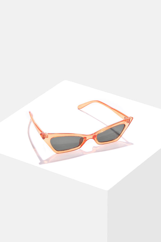 Women Black Lens Orange Cateye Sunglasses