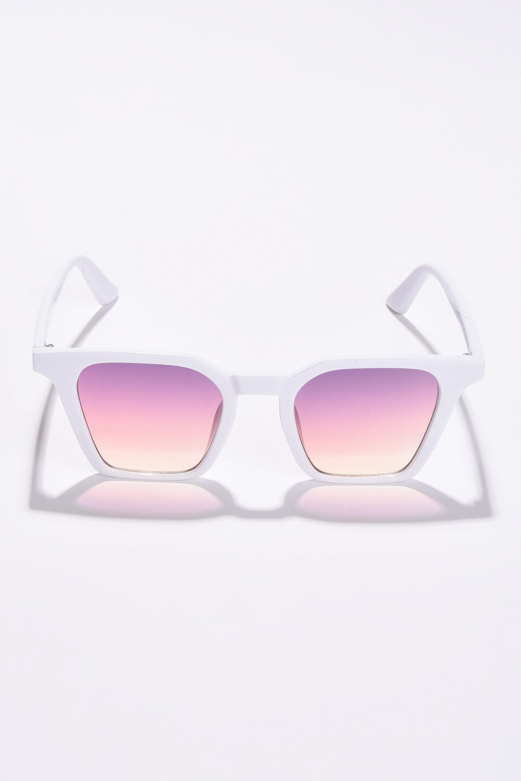 Women Purple Lens White Wayfarer Sunglasses