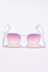 Women Purple Lens White Wayfarer Sunglasses