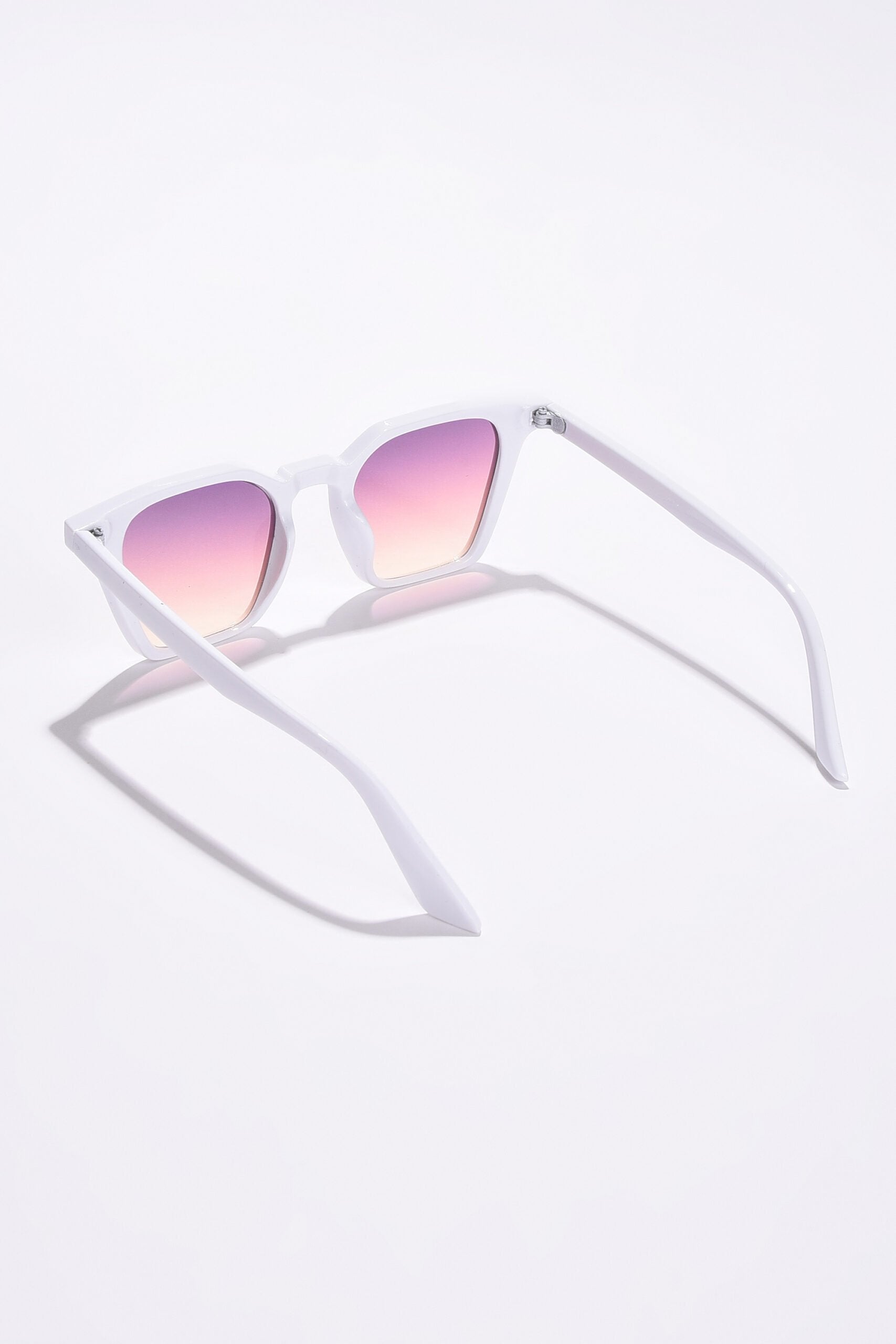 Women Purple Lens White Wayfarer Sunglasses