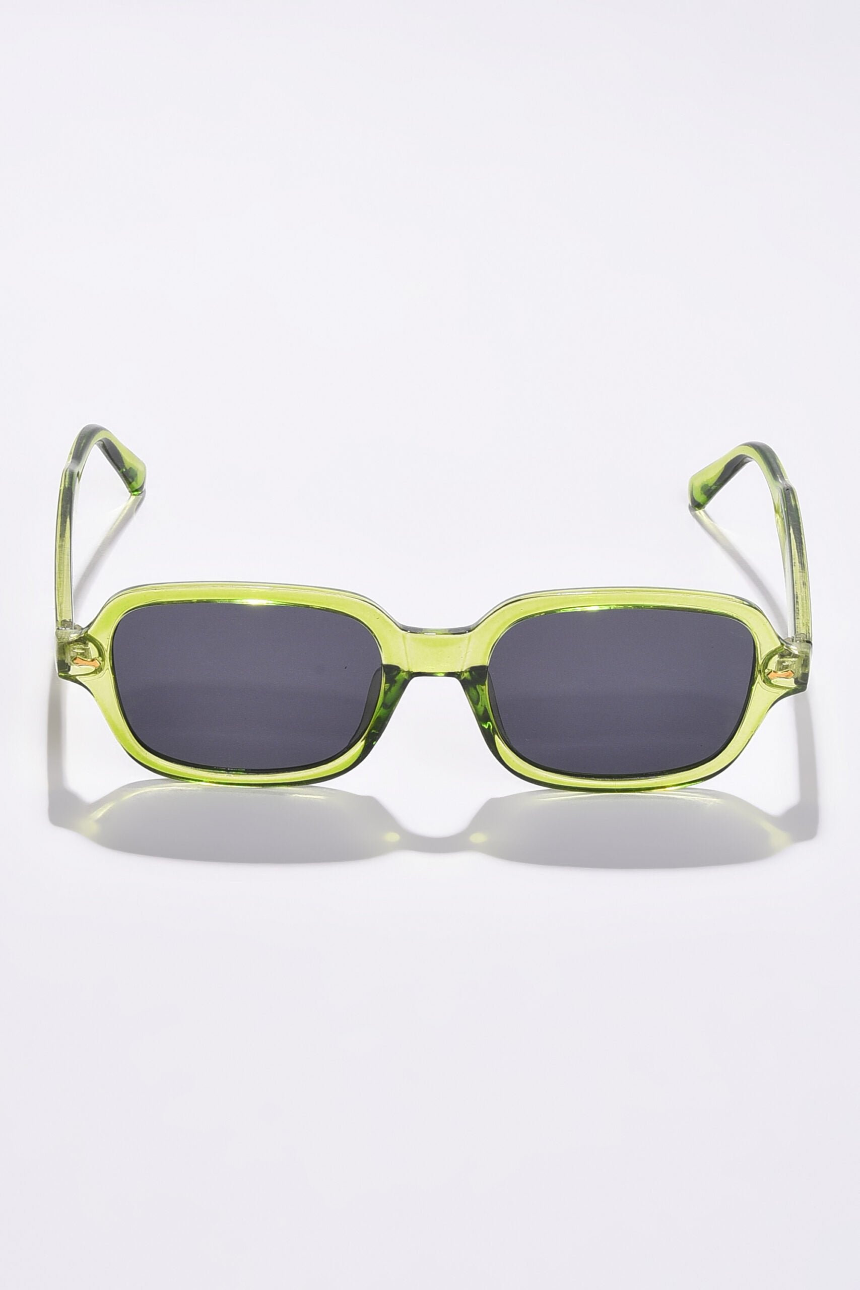 Women Black Lens Green Oval Sunglasses