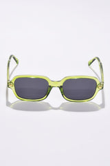 Women Black Lens Green Oval Sunglasses