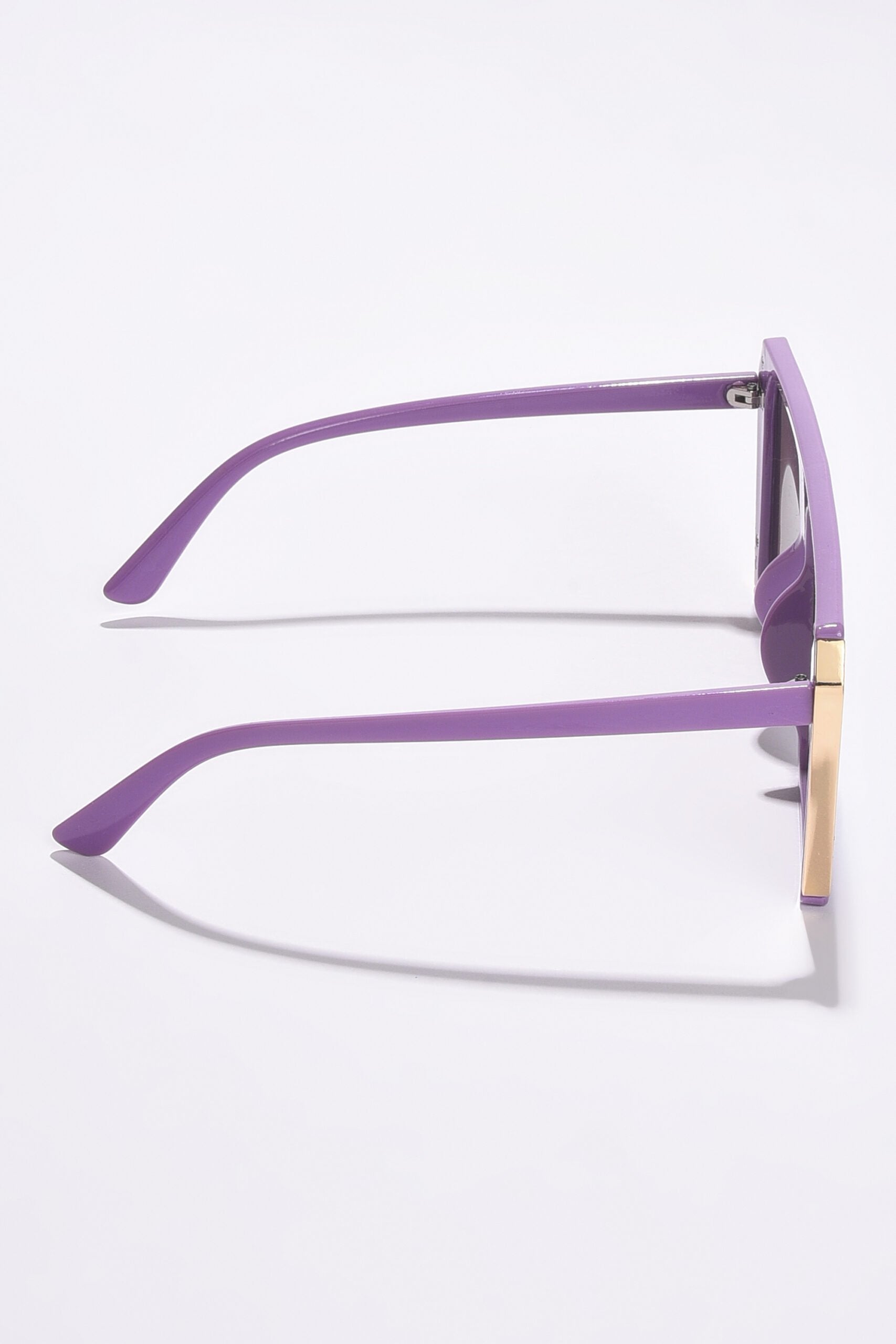 Women Black Lens Purple Rectangle Sunglasses