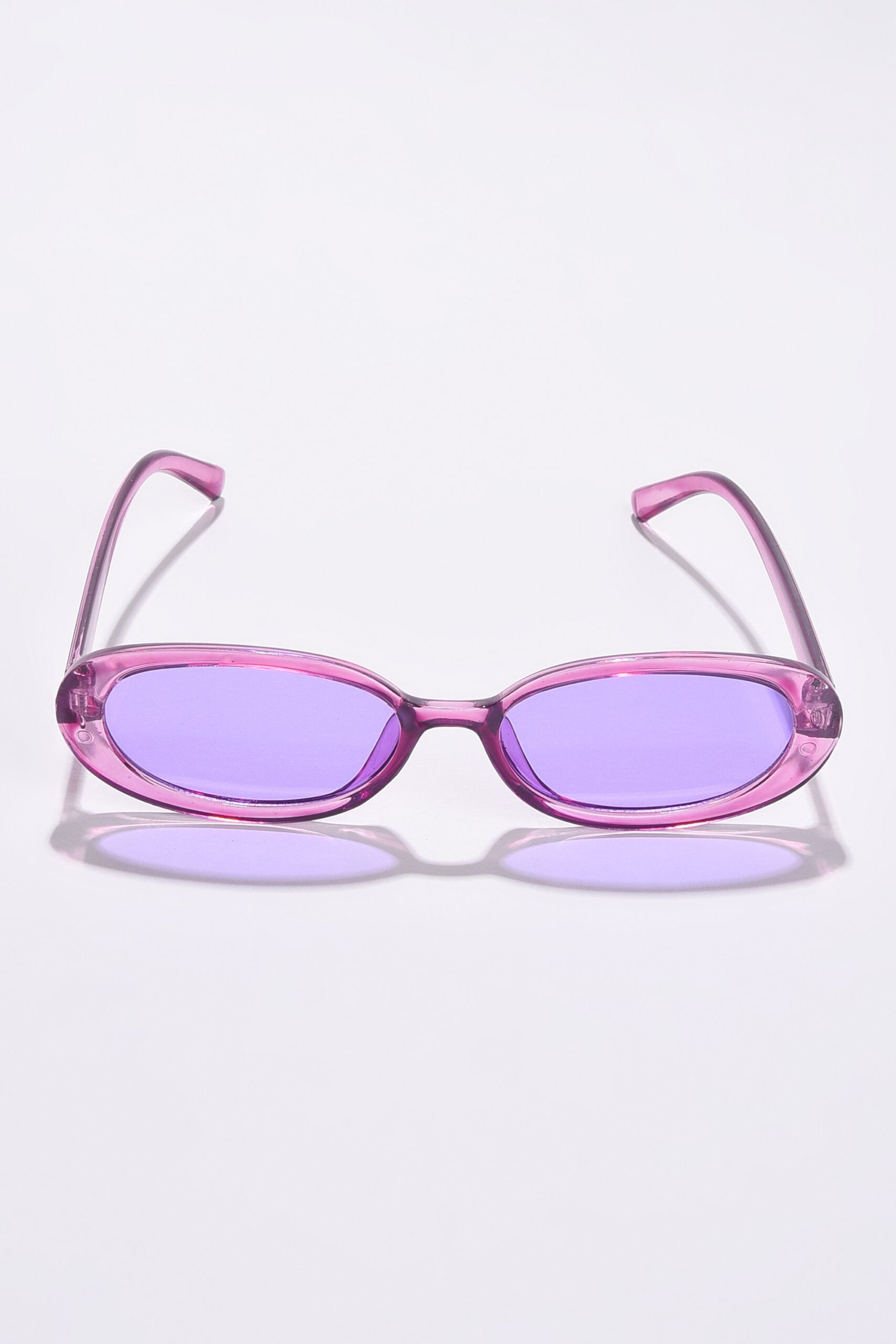 Women Purple Lens Purple Oval Sunglasses