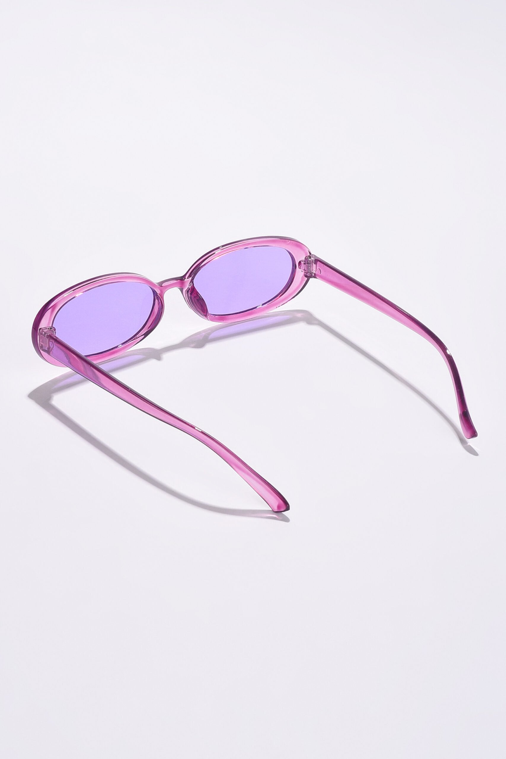 Women Purple Lens Purple Oval Sunglasses