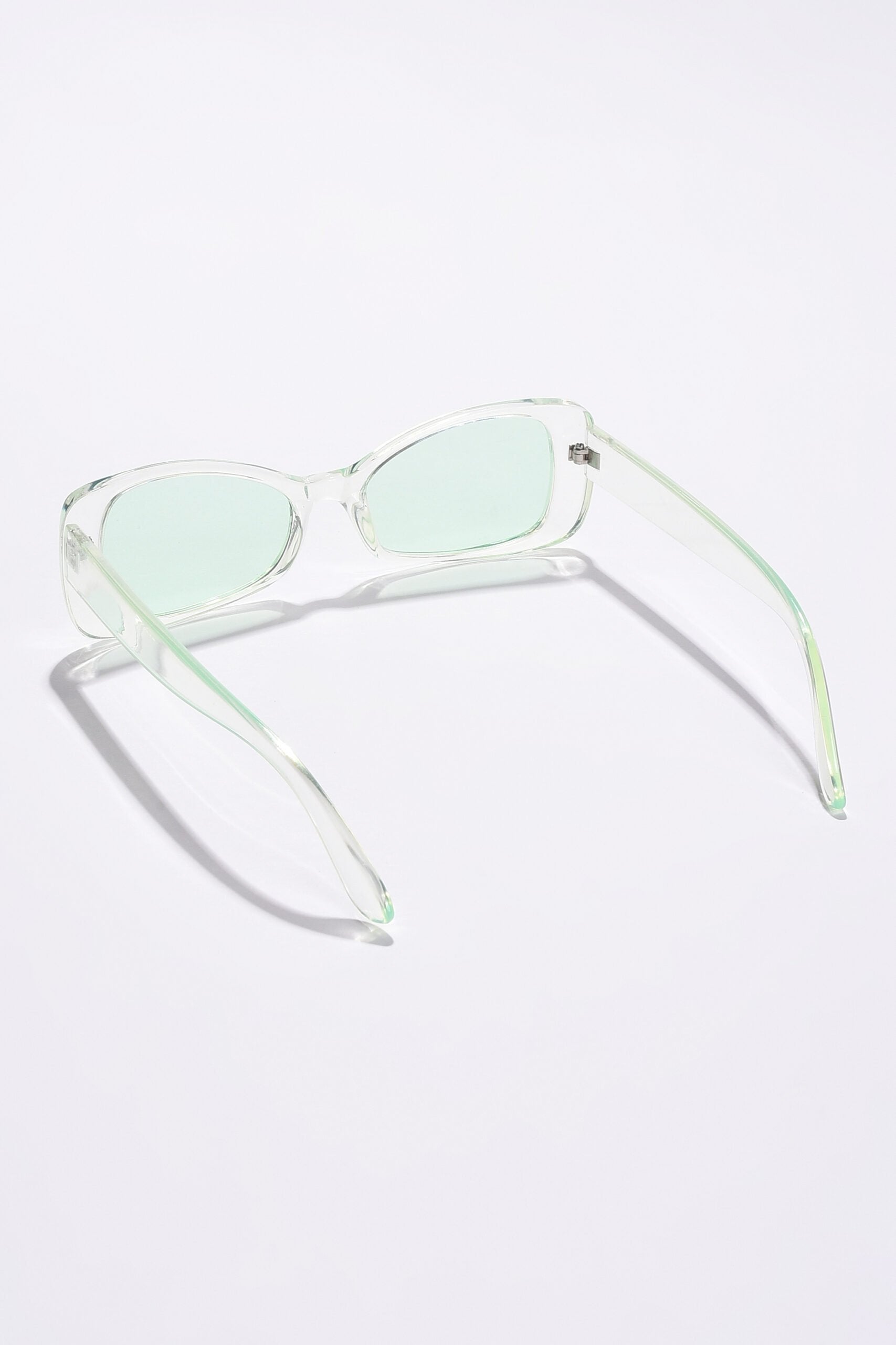 Women Black Lens Green Cateye Sunglasses