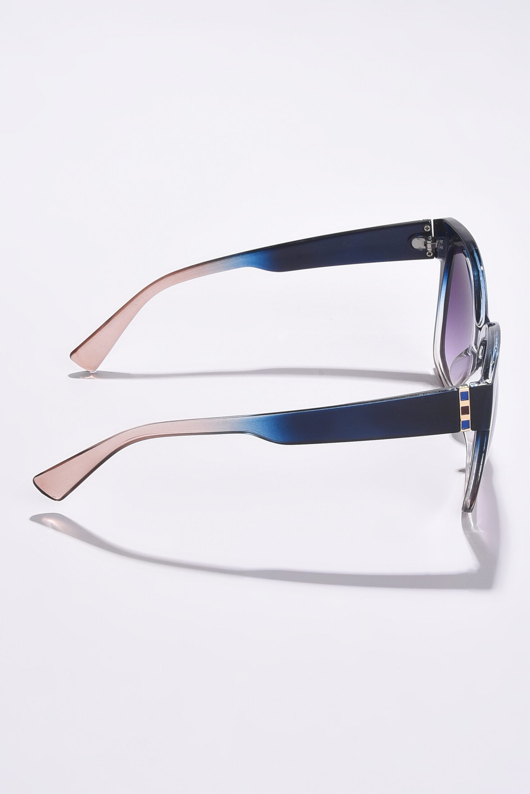 Women Black Lens Blue Cateye Sunglasses