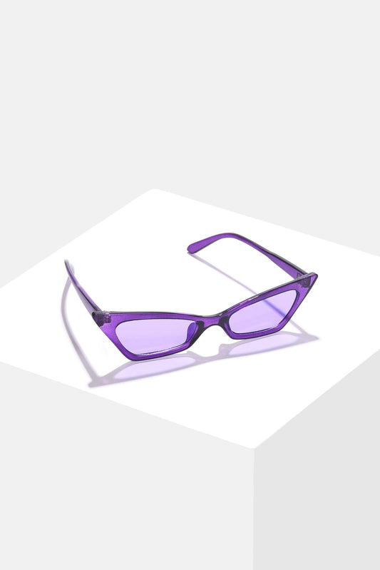 Women Purple Lens Purple Cateye Sunglasses