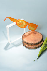 Women Orange Lens Orange Rectangle Sunglasses