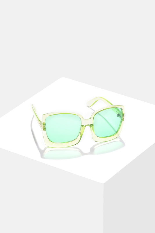 Women Green Lens Green Oversized Sunglasses