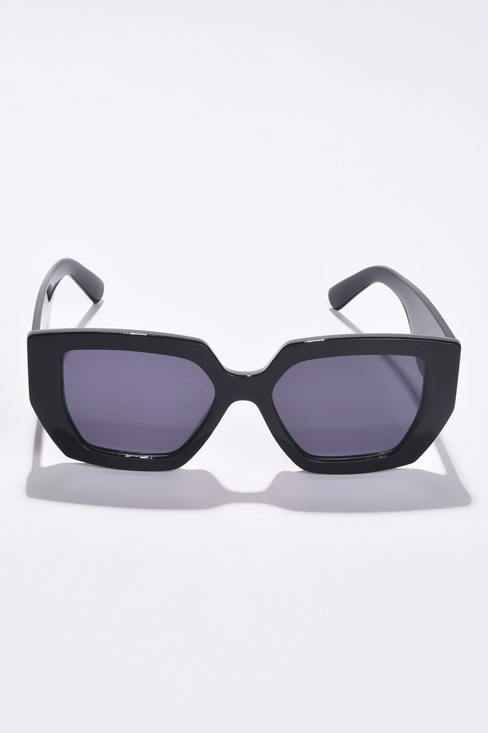 Women Black Lens Black Oversized Sunglasses