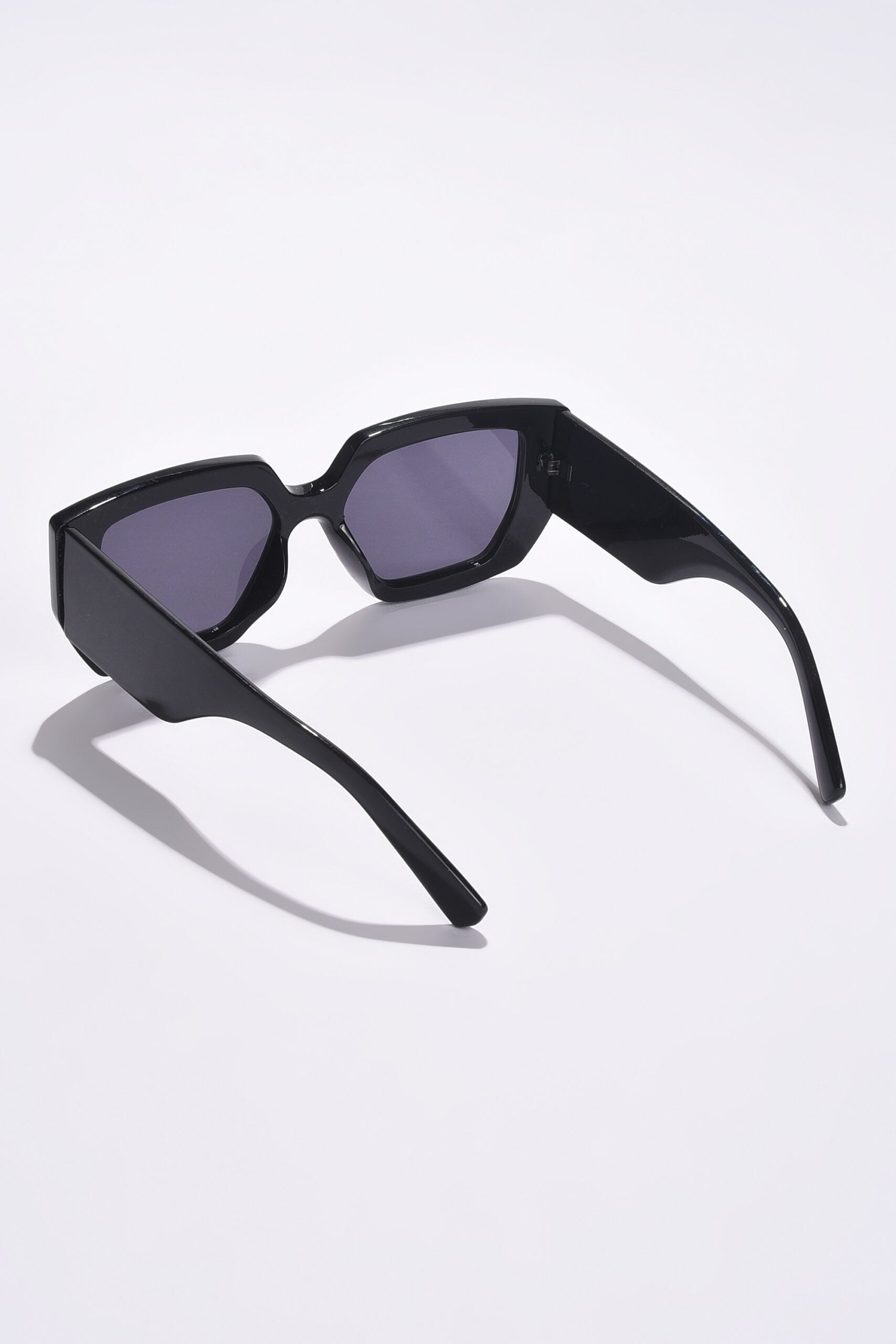 Women Black Lens Black Oversized Sunglasses