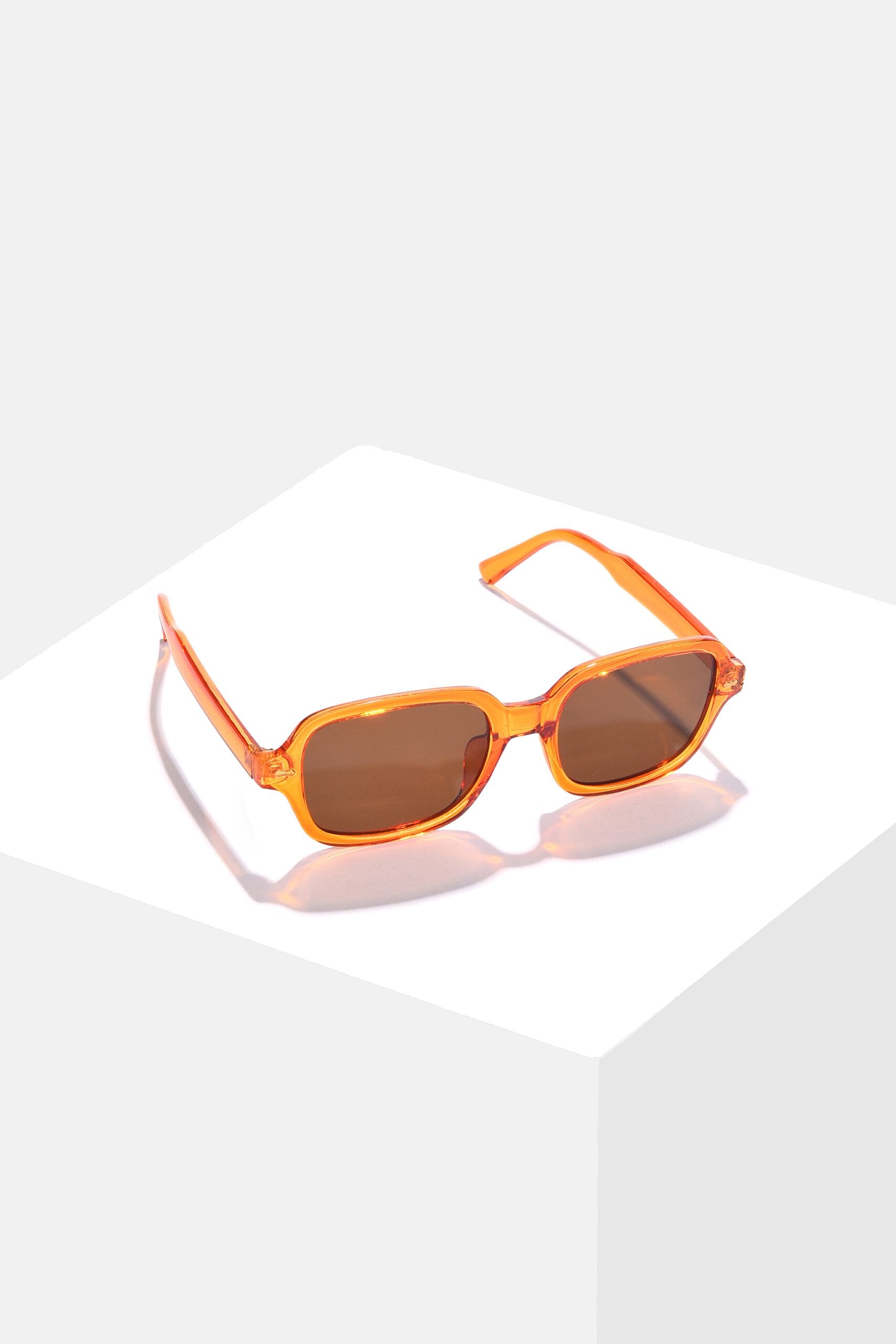 Women Brown Lens Orange Wayfarer Sunglasses