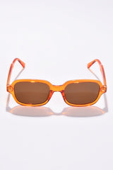 Women Brown Lens Orange Wayfarer Sunglasses