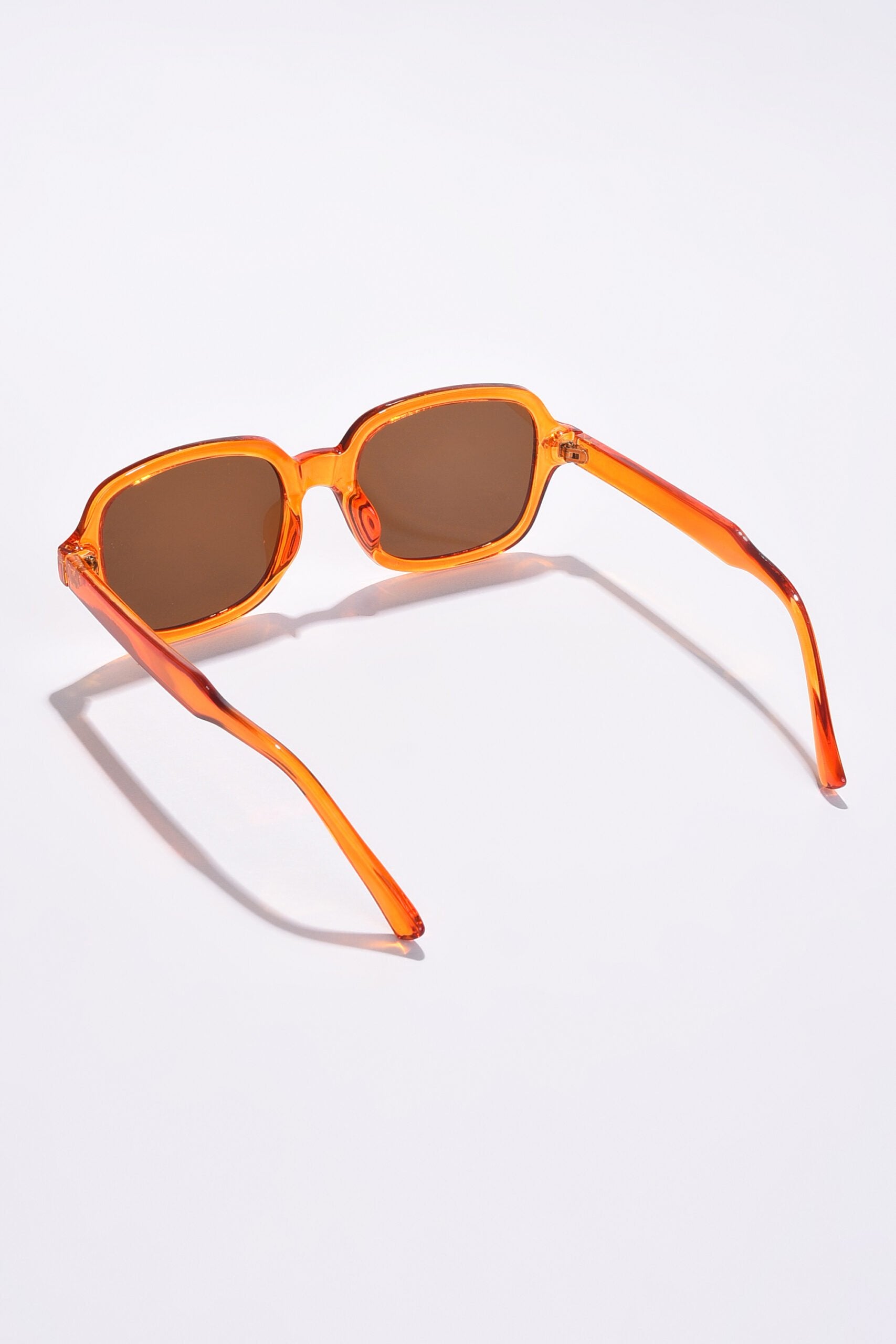 Women Brown Lens Orange Wayfarer Sunglasses