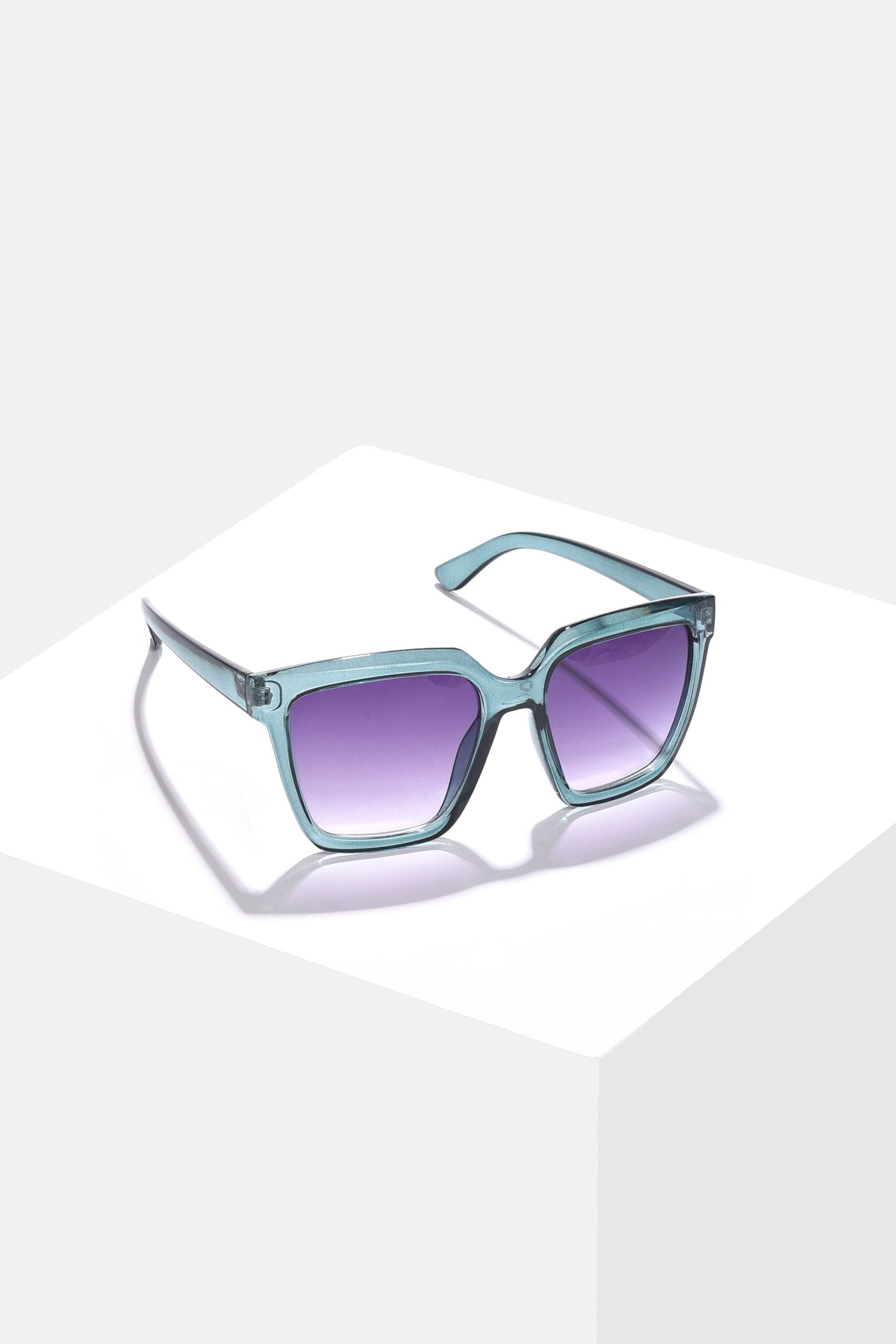 Women Purple Lens Green Wayfarer Sunglasses